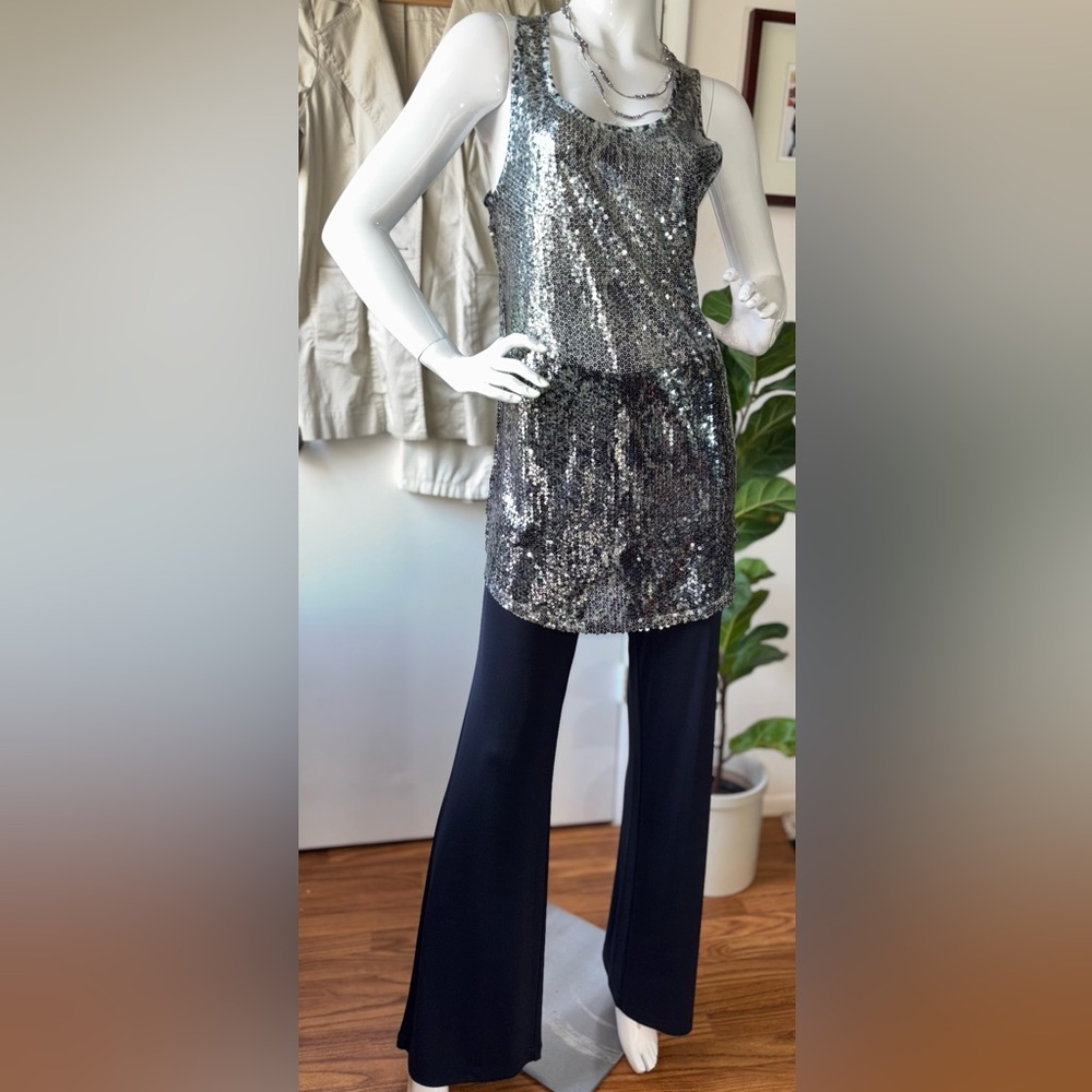 CAbi Navy Blue Jersey Knit Wide Leg Pull On Pant. Style #889 - Picture 9 of 9